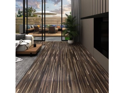 Samolepicí podlahová krytina PVC 5,21 m² 2 mm pruhovaná hnědá 330198