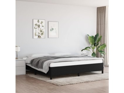 Rám postele bez matrace černý 200 x 200 cm textil 347092