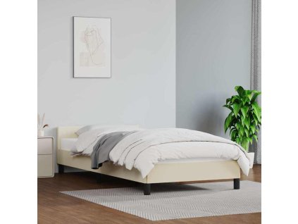 Rám postele s čelem bez matrace krémový 90x190 cm 347473