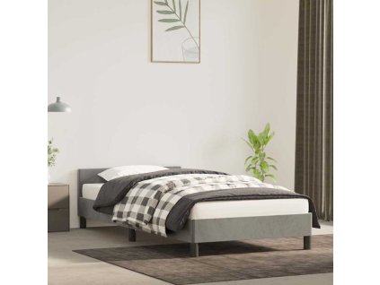 Rám postele bez matrace světle šedá 90 x 190 cm samet 347543