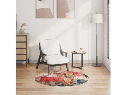 Koberec pratelný patchwork ⌀ 120 cm vícebarevný 337969