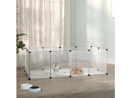 Klec pro malá zvířata průhledná 144 x 74 x 46,5 cm PP a ocel 340572