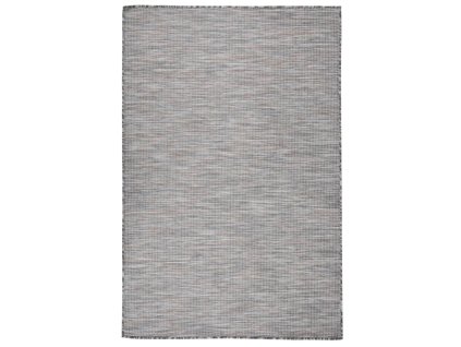 Venkovní hladce tkaný koberec 120x170 cm hnědý a modrý 340816
