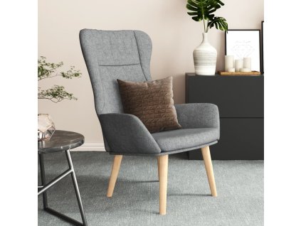 Relaxační křeslo světle šedé textil 341394