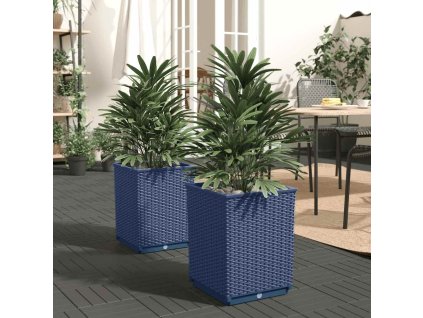 Truhlíky 2 ks modrá šedá 30 x 30 x 37 cm polypropylen 364180