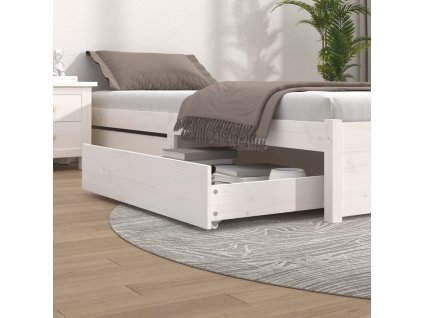 Zásuvky pod postel 2 ks bílé masivní borové dřevo 814985