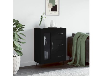 Příborník černý 69,5 x 34 x 90 cm kompozitní dřevo 828037