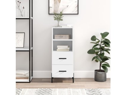 Příborník bílý 34,5 x 34 x 90 cm kompozitní dřevo 828676