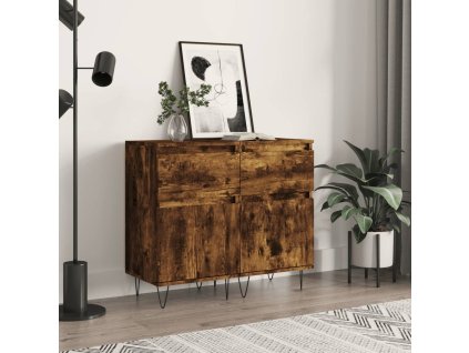 Příborníky 2 ks kouřový dub 40 x 35 x 70 cm kompozitní dřevo 831159