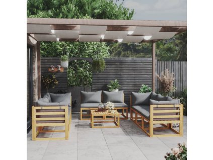 9dílná zahradní sedací souprava s poduškou masivní akácie 3057611