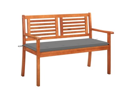 2místná zahradní lavice s poduškou 120 cm masivní eukalyptus 3060970