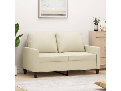 2místná pohovka krémová 120 cm umělá kůže 359133