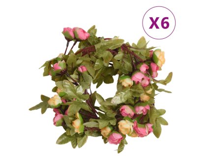 Květinové girlandy 6 ks růžové 215 cm 359062