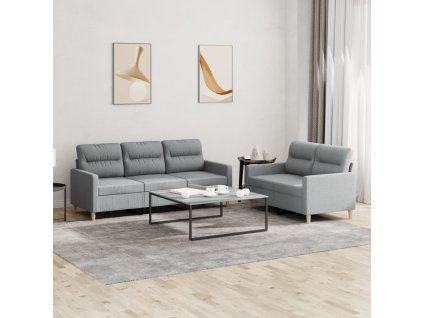 2dílná sedací souprava s poduškami světle šedá textil 3201600