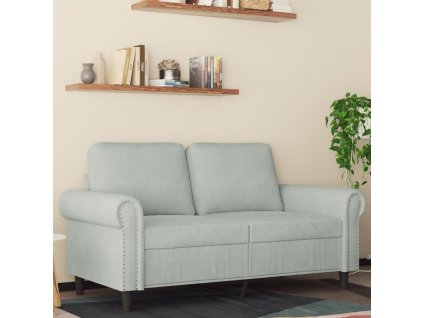 2místná pohovka světle šedá 120 cm samet 359519