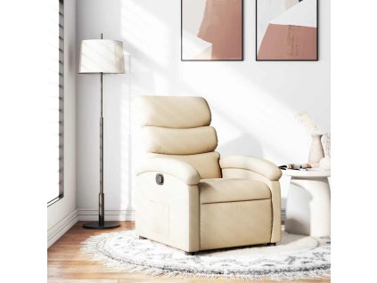 Polohovací křeslo krémové textil 371698
