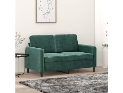 2místná pohovka tmavě zelená 120 cm samet 359434