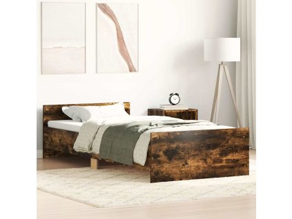 Rám postele bez matrace kouřový dub 90x190 cm kompozitní dřevo 835943