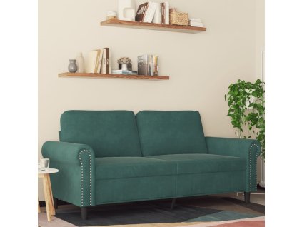 2místná pohovka tmavě zelená 140 cm samet 359531