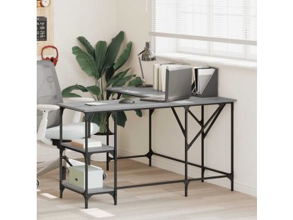 Psací stůl šedý sonoma 139 x 139 x 75 cm kompozitní dřevo 837590