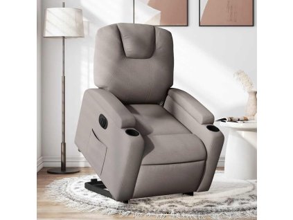 Elektrické zvedací polohovací křeslo taupe textil 3204400