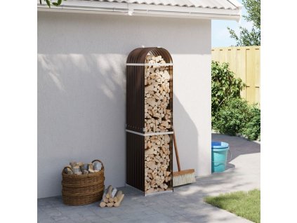 Stojan na dřevo hnědý 40 x 45 x 170 cm pozinkovaná ocel 364568