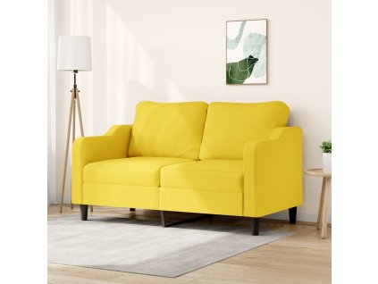 2místná pohovka světle žlutá 140 cm textil 359364