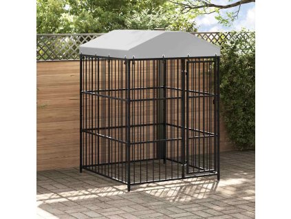 Venkovní psí kotec se střechou 150 x 150 x 210 cm 145760