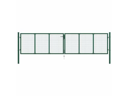 Pletivá zahradní branka ocelová 400 x 100 cm zelená 145748