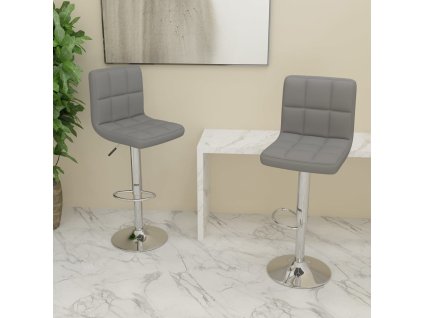 Barové židle 2 ks světle šedé textil 334239