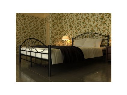 Postel s matrací černá kov 180 x 200 cm 270708