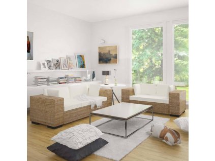 Sada 2místné a 3místné pohovky pravý ratan 274359