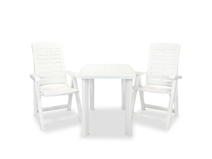 3dílný bistro set plastový bílý 275073