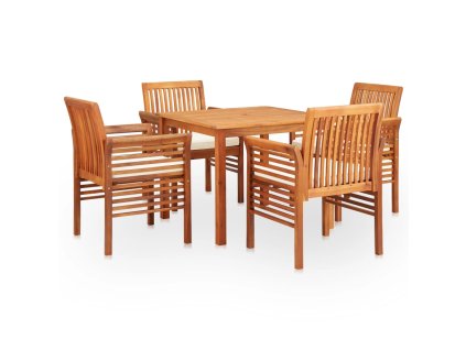 5dílný zahradní jídelní set s poduškami masivní akáciové dřevo 278896