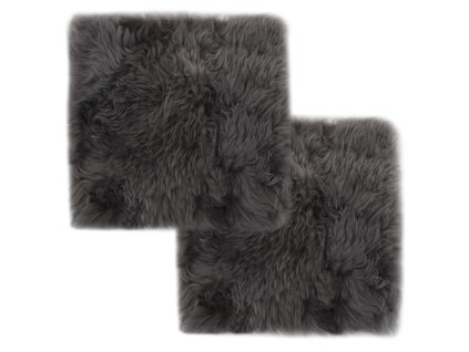 Podsedáky na židle 2 ks světle šedé 40 x 40 cm pravá ovčí kůže 284716