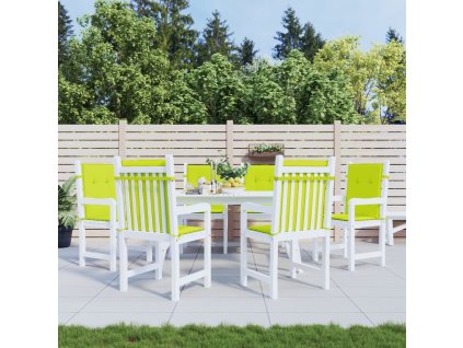 Podušky na židli nízké opěradlo 6 ks jasně zelené 100x50x3 cm 314148