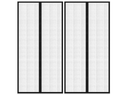 Závěsy do dveří proti hmyzu 2 ks s magnety černé 220 x 100 cm 314687