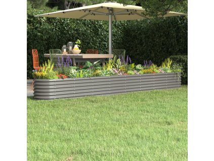Vyvýšený záhon pozinkovaná ocel 332x40x36 cm šedý 318884