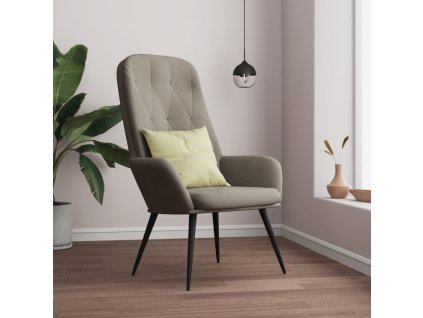 Relaxační křeslo světle šedé samet 341194