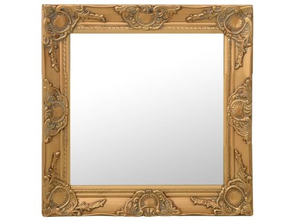 Nástěnné zrcadlo barokní styl 50 x 50 cm zlaté 320313