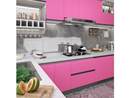 Samolepící tapeta na nábytek růžová vysoký lesk 500 x 90 cm PVC 326146