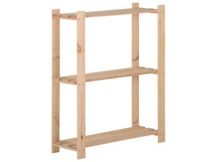 Úložný regál se 3 policemi 60 x 28,5 x 90 cm masivní borovice 327322