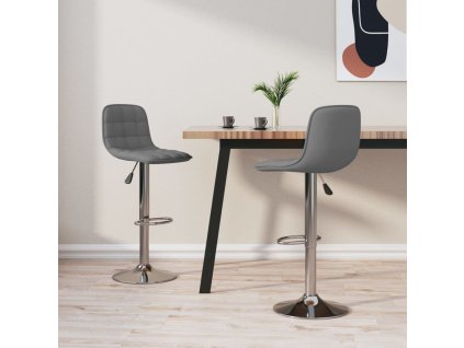Barové židle 2 ks světle šedé textil 333945