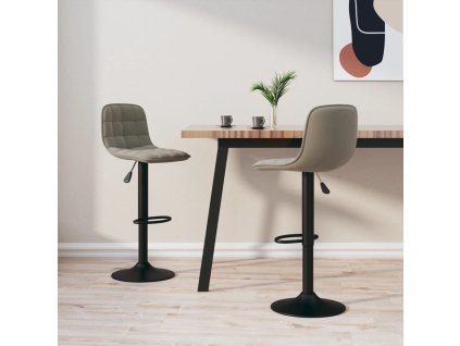 Barové židle 2 ks světle šedé samet 333991