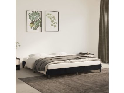 Rám postele bez matrace černý 160 x 200 cm samet 346984