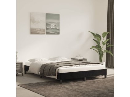 Rám postele bez matrace černý 140 x 200 cm samet 346978