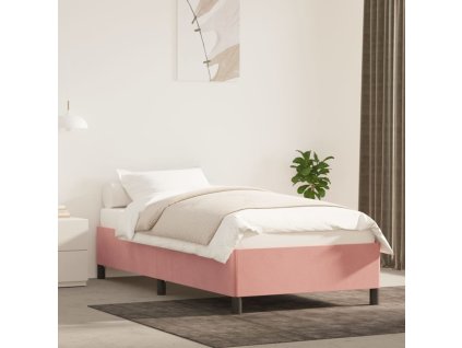Rám postele růžový 90 x 190 cm samet 347299