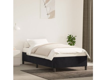 Rám postele bez matrace černý 100 x 200 cm samet 347308