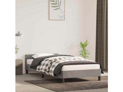 Rám postele bez matrace světle šedý 90 x 200 cm samet 347549