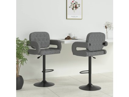 Barové židle 2 ks světle šedé textil 335617